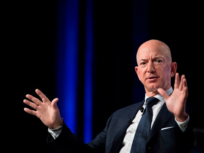 Amazon founder Jeff Bezos provides the keynote address at the Air Force Association's Annual Air, Sp...