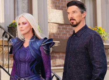 Benedict Cumberbatch as Doctor Strange and Charlize Theron as Clea in Doctor Strange 2