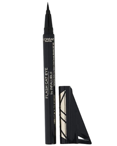 This L’Oreal drugstore waterproof eyeliner comes with a stencil for creating winged looks. 