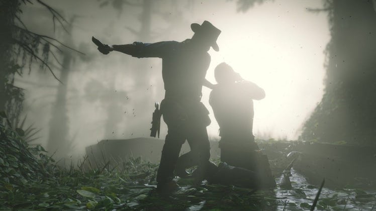 A fight scene in Red Dead Redemption 2