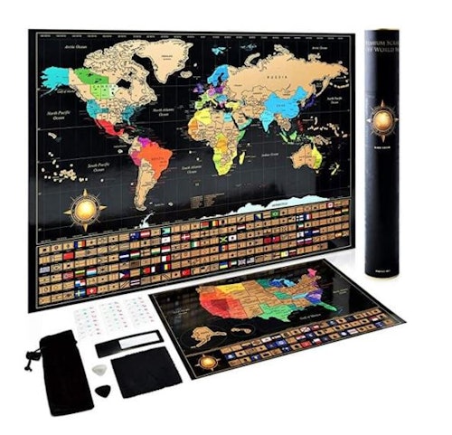 InnovativeMap Scratch Off World Map Poster And United States Map 
