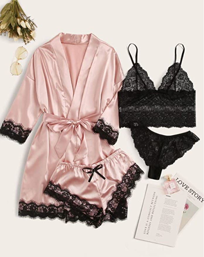 WDIRARA Lingerie &amp; Pajamas Set (4-Piece)