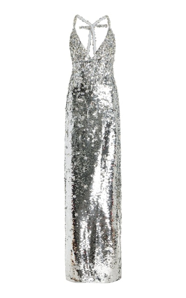 Carolina Herrera sequined silver gown