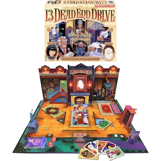 13 Dead End Drive is a 90s board game with a murder mystery theme.