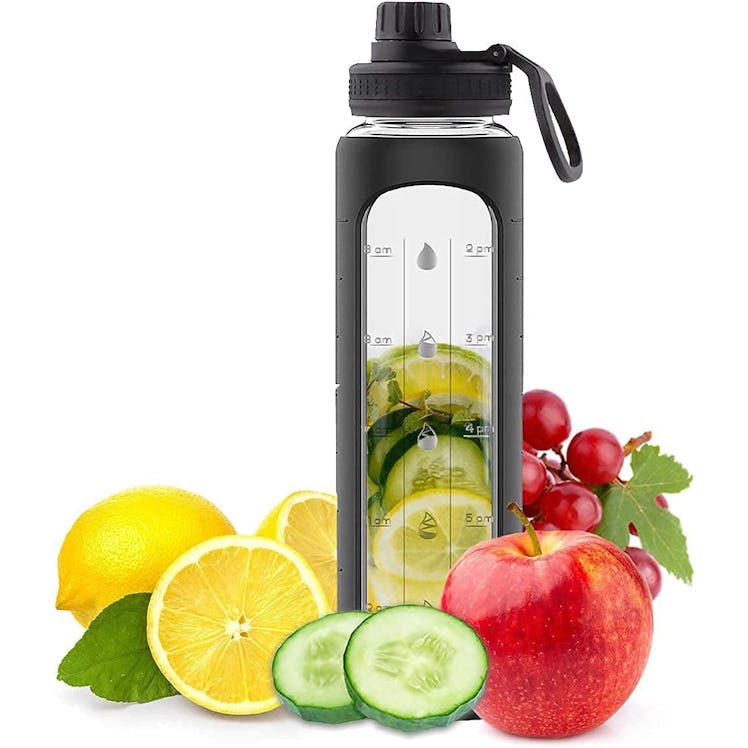 FIT Strong & Healthy Glass Water Bottle