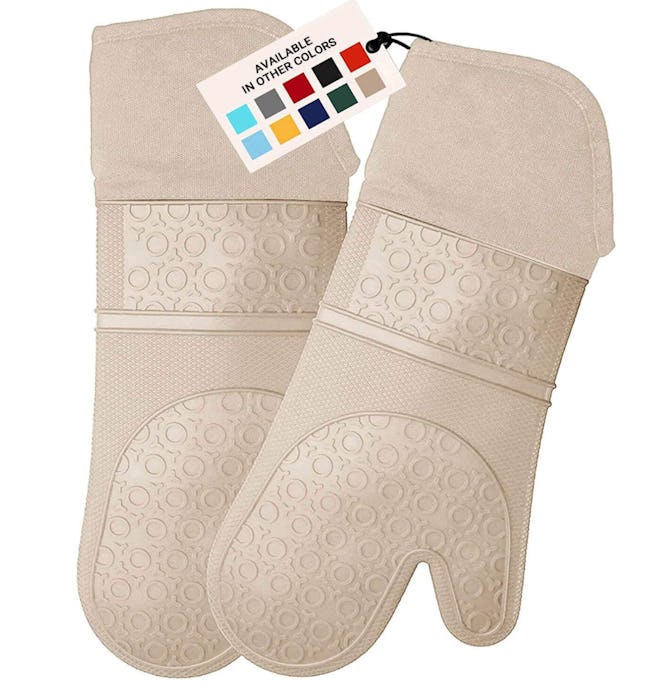 HOMWE Extra-Long Oven Mitts