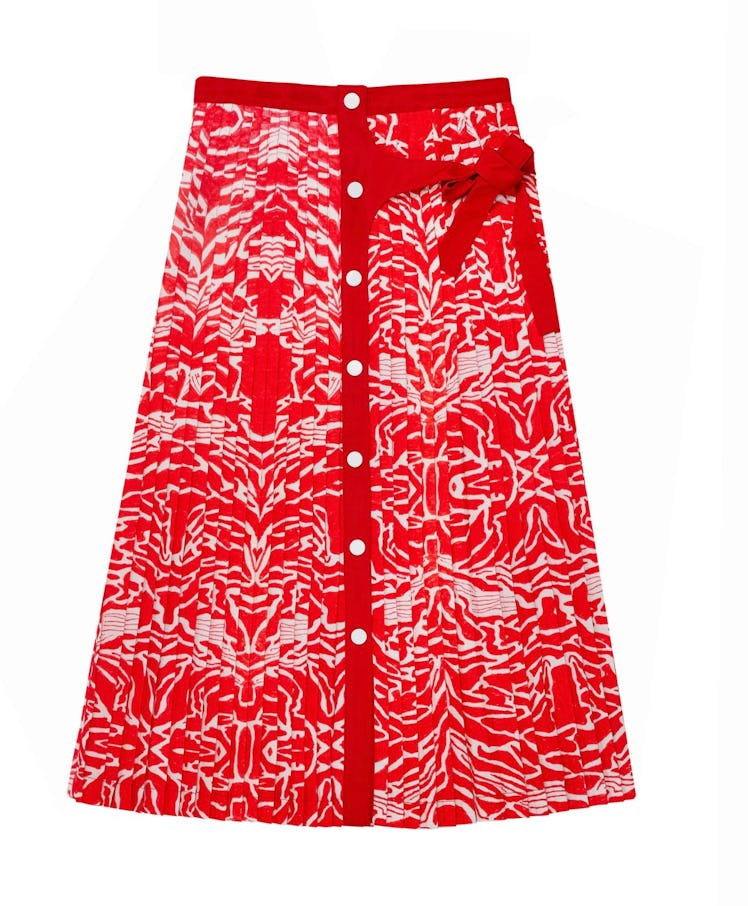 Mimi Shiny A-Line Pleated Skirt