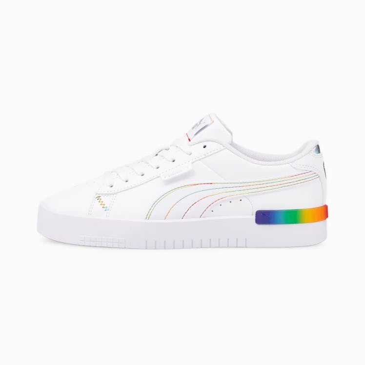 sneakers from PUMA, a fashion brand donating to LGTBQ+ communities for Pride