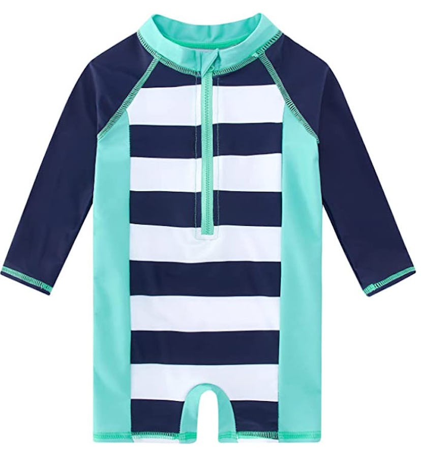 uideazone Toddler Zipper Rash Guard Swimsuit