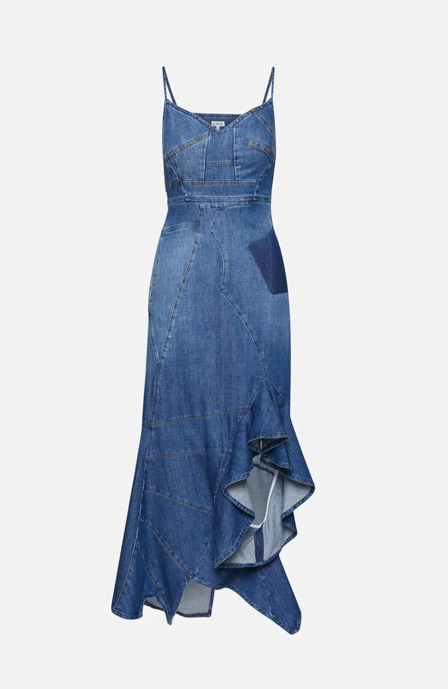 heidi klum denim dress @heidiklum appeared on @goodmorningamerica wearing a striking polka-dotted look by @belania_daley. Her denim bodycon dress featured bold white polka dots, sheer puff sleeves, a structured yellow