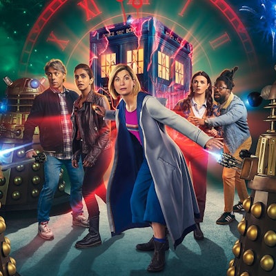 Poster art for Doctor Who Eve of the Daleks on HBO Max in July 2022