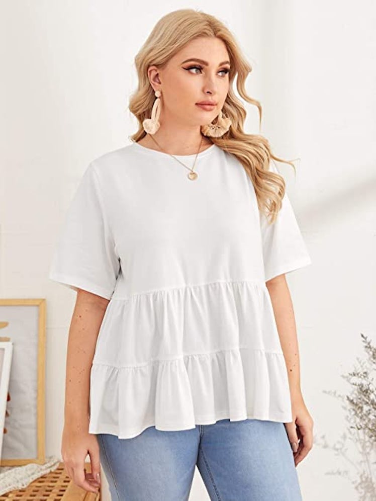 Romwe Loose Ruffled Blouse