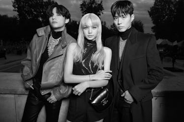 v from bts, lisa from blackpink, and South Korean actor Park Bo-gum at celine
