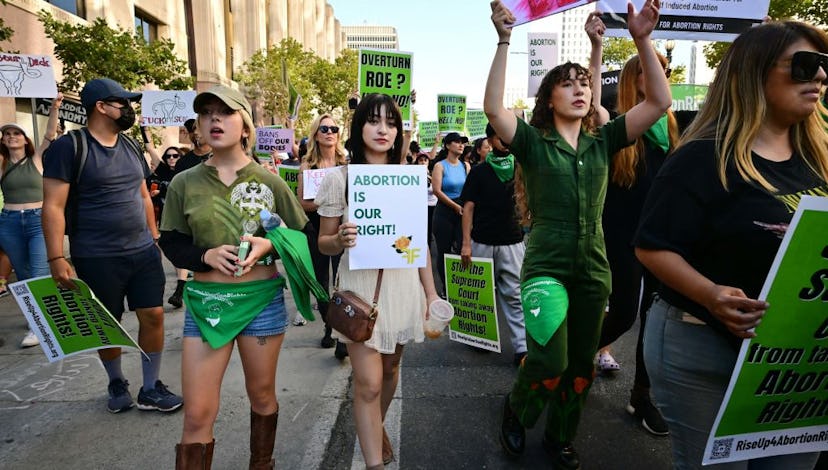 Green bandanas are a symbol of women's rights.