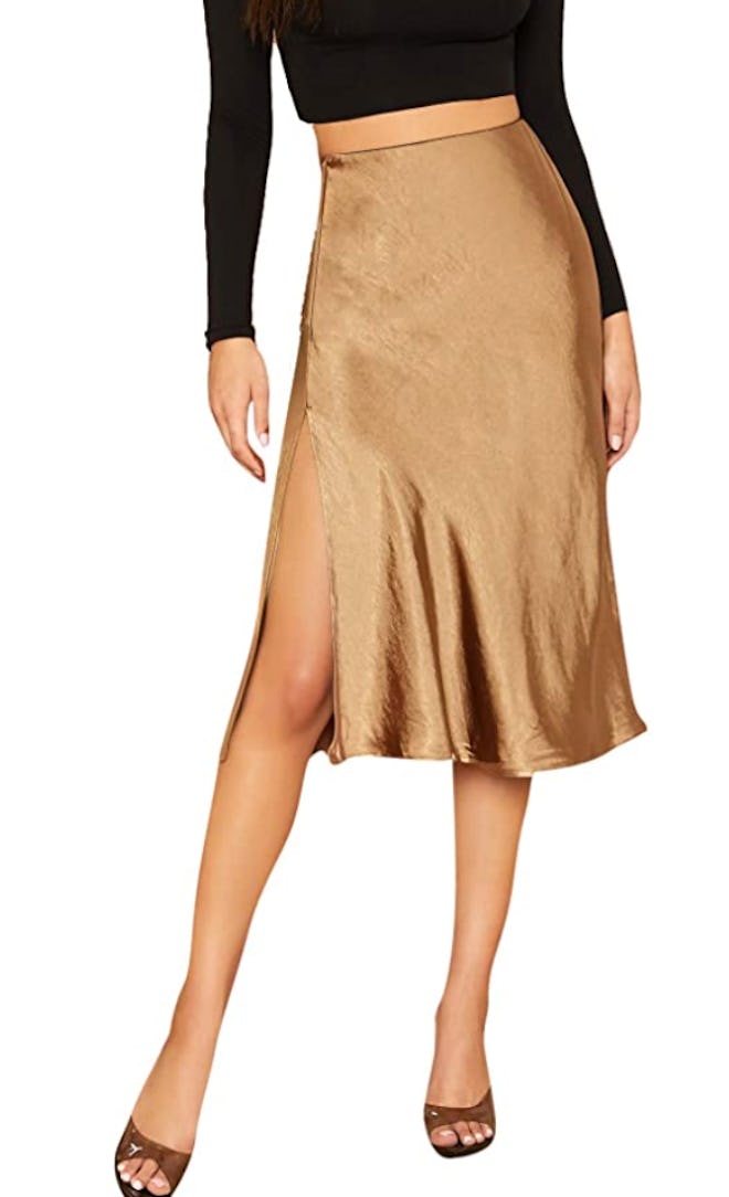 SheIn Satin Midi Skirt