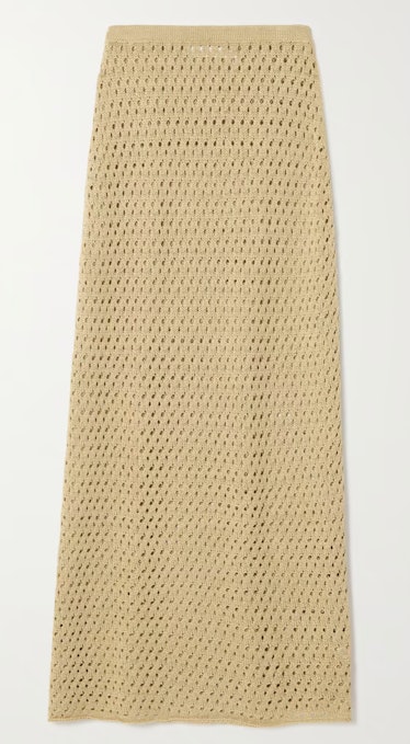 NET SUSTAIN Ray Crocheted Pima Cotton Maxi Skirt
