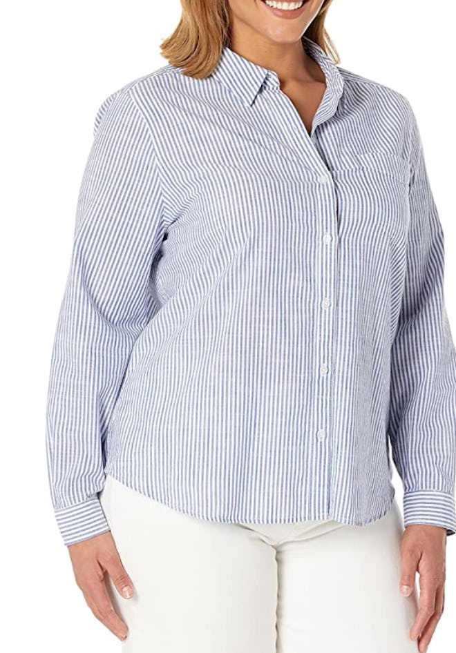 Goodthreads Washed Cotton Long-Sleeve Boyfriend Shirt