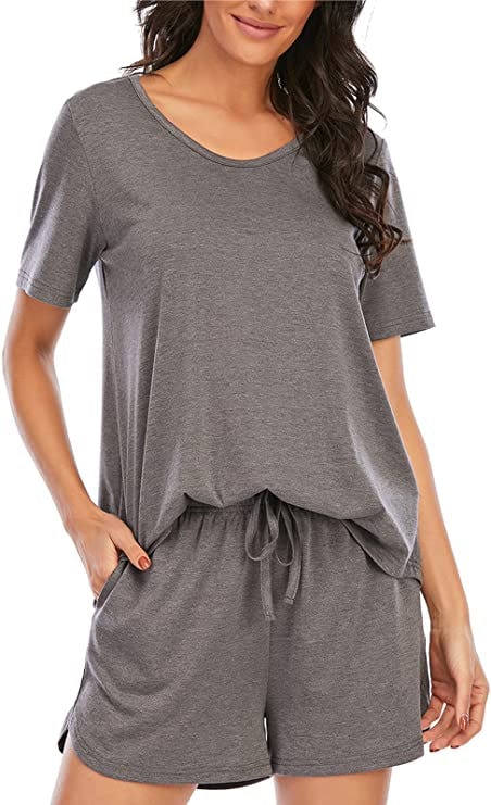 Moyee Short Sleeve Sleepwear Pjs with Pockets