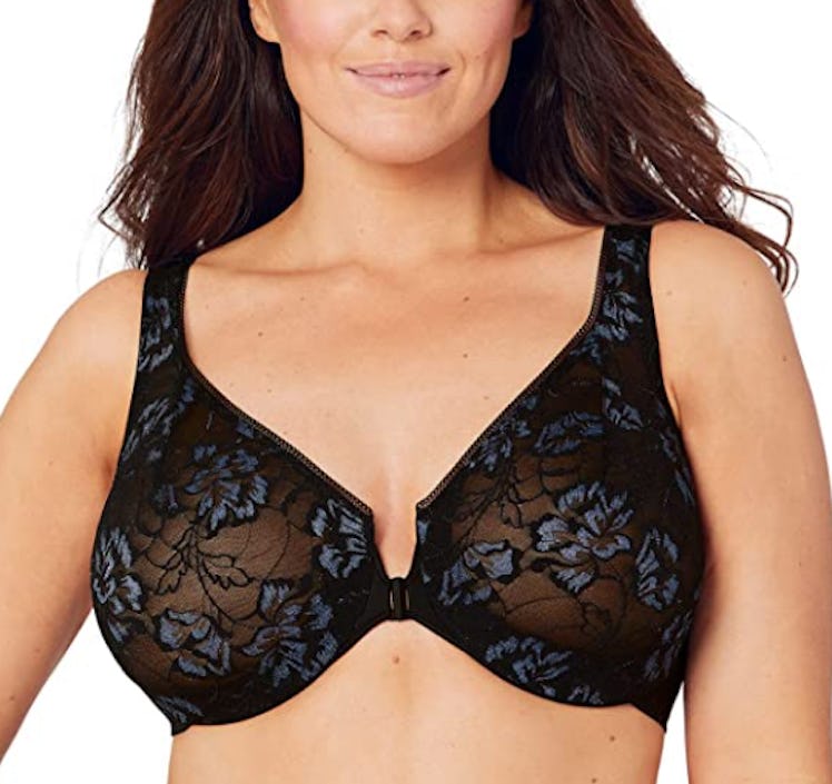 Glamorise Plus Size Lacey T-Back Wonderwire Bra