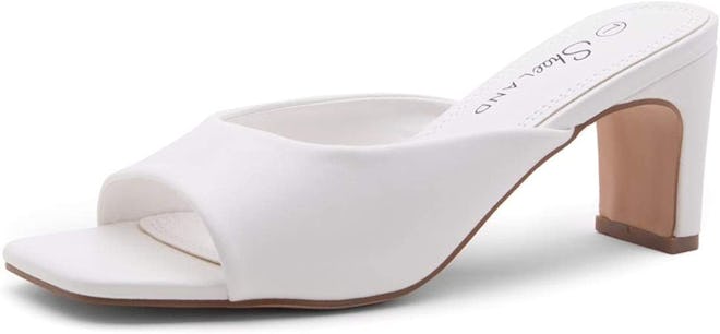 Shoe Land NATASSIA Square Toe Block Heeled Sandals