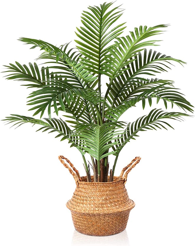 faux palm tree in basket