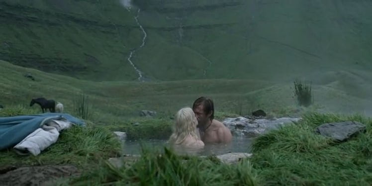 Anya Taylor-Joy and Alexander Skarsgård as Olga and Amleth in The Northman