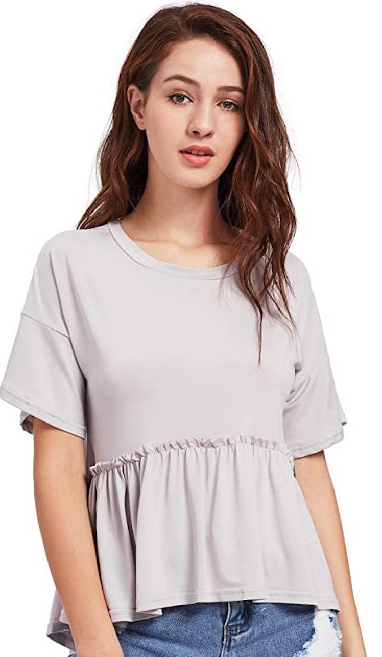 Romwe Ruffle-Hem Blouse