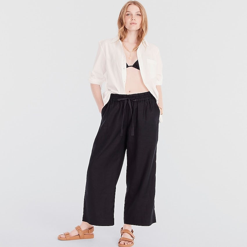 j. crew seaside pants in black