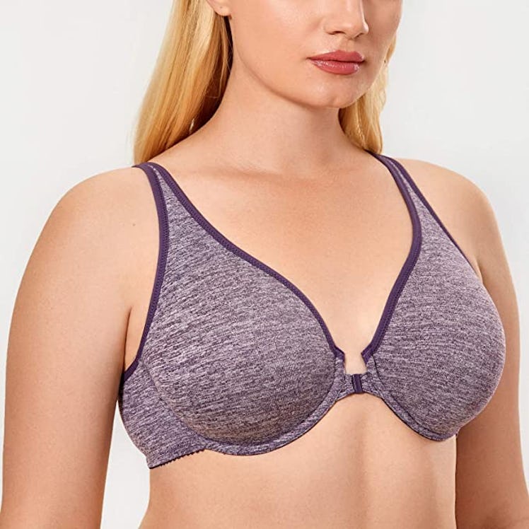 DELIMIRA Plunge Plus Size Front Closure Bra