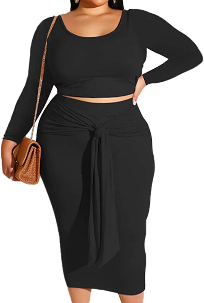Lexiart Stretchy Two Piece Top and Skirt