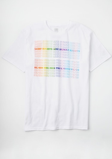 A graphic t-shirt from Rue 21, a brand supporting LGBTQ+ communities