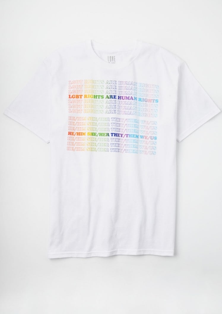 A graphic t-shirt from Rue 21, a brand supporting LGBTQ+ communities