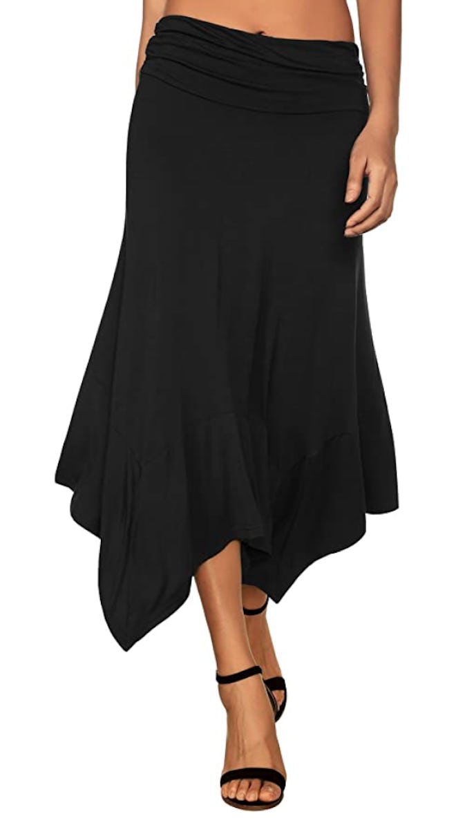 DJT Flowy Handkerchief Hemline Midi Skirt