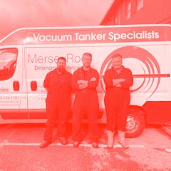  Mersey Rod Drainage crew in front of their van