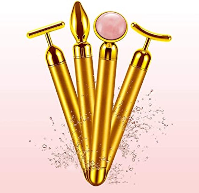 DANGSHAN 4-in-1 Face Massager Roller 24k Golden Face Roller