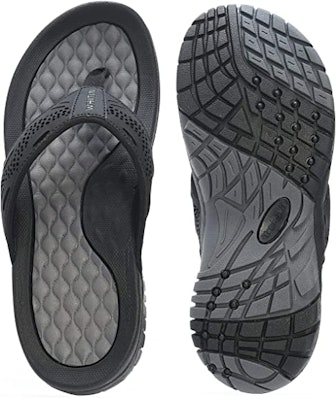 The WHITIN flip flops feature a textured design that's great for sweaty feet.