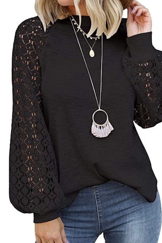 MIHOLL Long Sleeve Lace Blouse