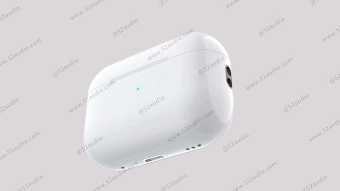 A leaked image of the bottom of Apple's AirPods Pro 2
