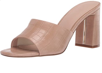 The Drop Pattie High Block Heeled Mule Sandal