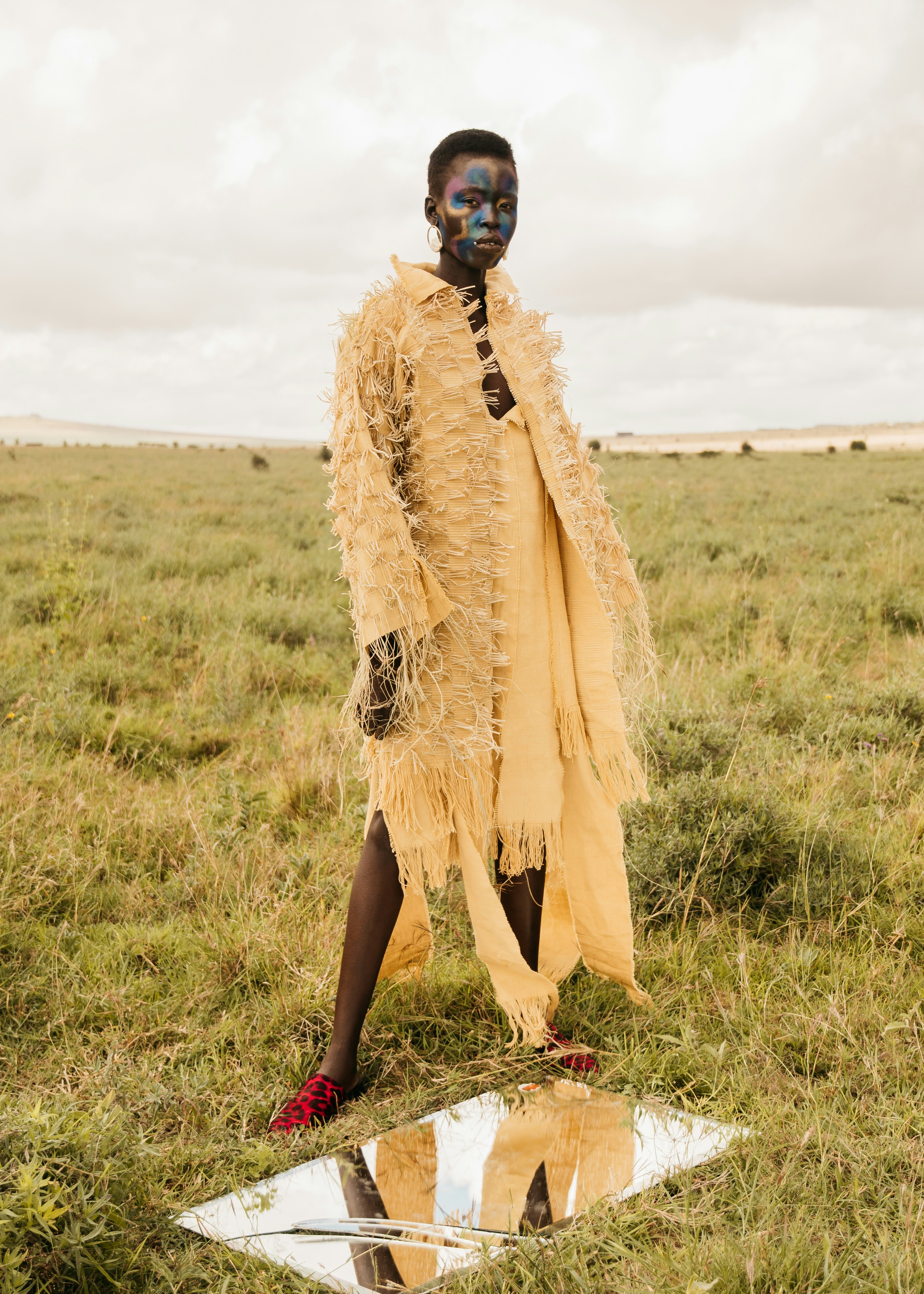 A model wears a design by Sluu by Sluvin Designs at African Fashion Week  London, a 3-day event showcasing African and African-inspired designers, at  the Truman Brewery in east London Stock Photo 