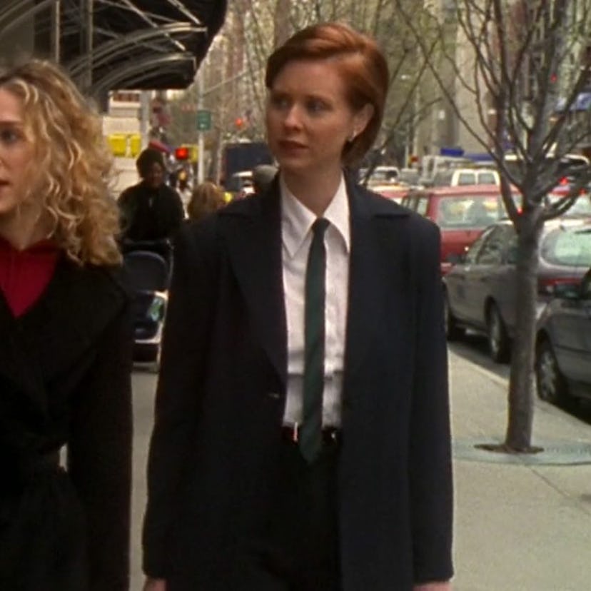 Miranda Hobbes nailing the menswear look.