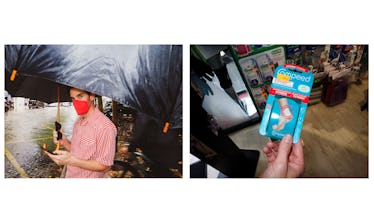 Comedian Paul W. Downs Shares His First Fashion Show Experience 5 Paul walking through the rain with a giant umbrella, then in a French pharmacie to get something for...