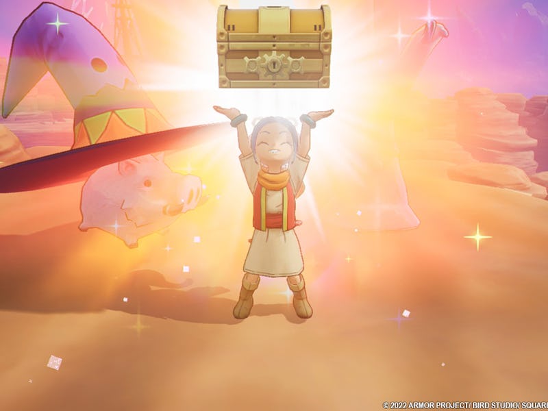 screenshot of Mia in Dragon Quest Treasures Switch game