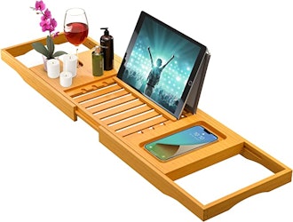 bamboo bathtub tray caddy