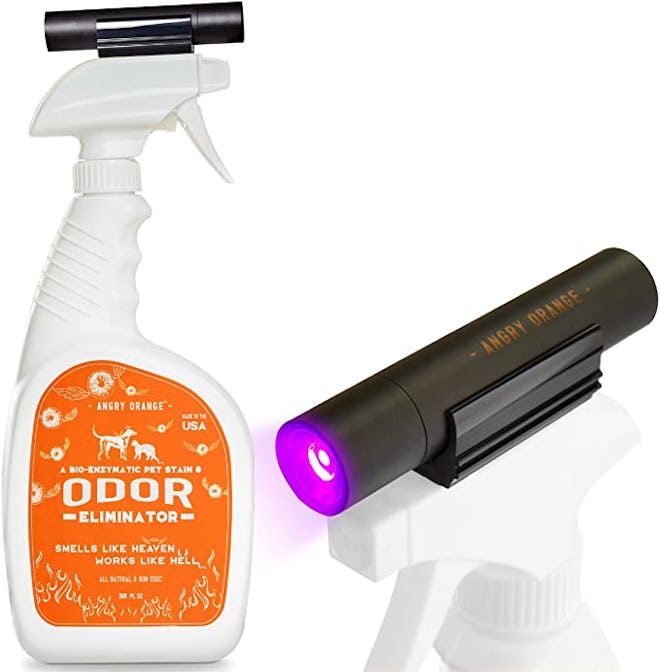 Angry Orange Pet Odor Eliminator And Enzyme Cleaner With UV Flashlight