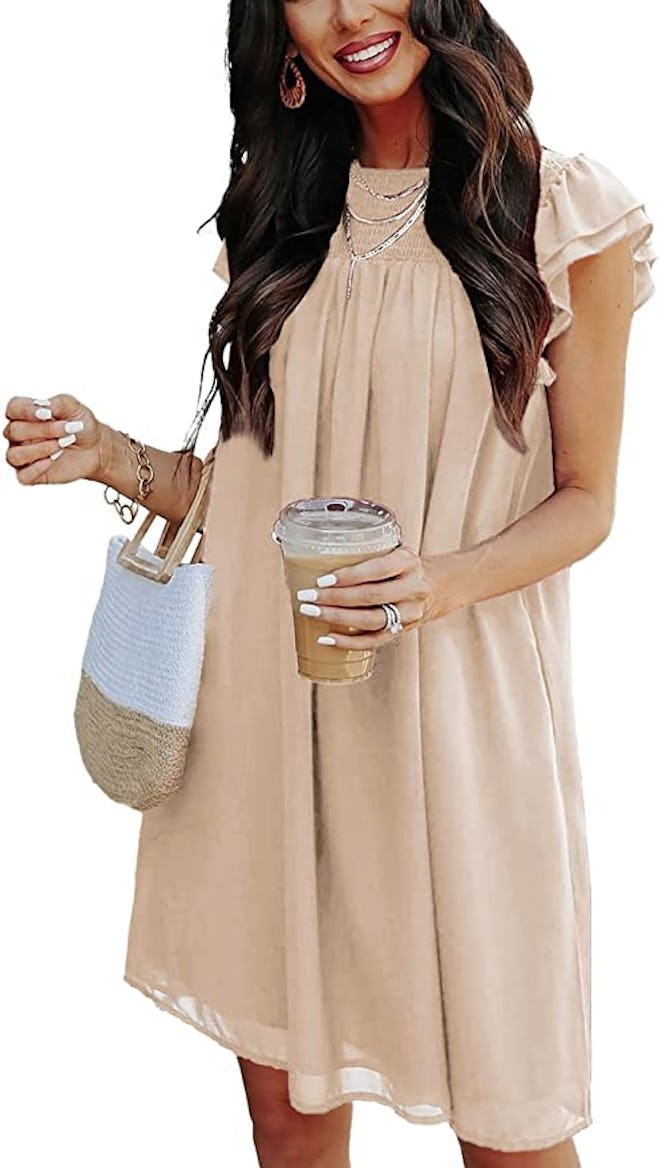 KIRUNDO Pleated Chiffon Dress