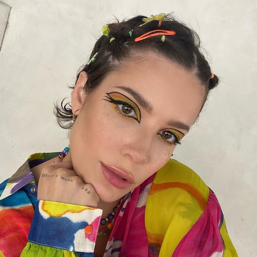 Halsey rocked 'Euphoria'-inspired eye makeup.