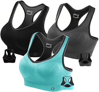 Fittin Seamless High Impact Support Racerback Sports Bras (3-Pack)