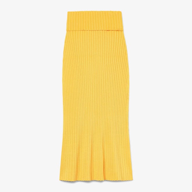 M.M.LaFleur yellow knit midi skirt