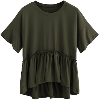 Romwe Ruffle Hem Blouse